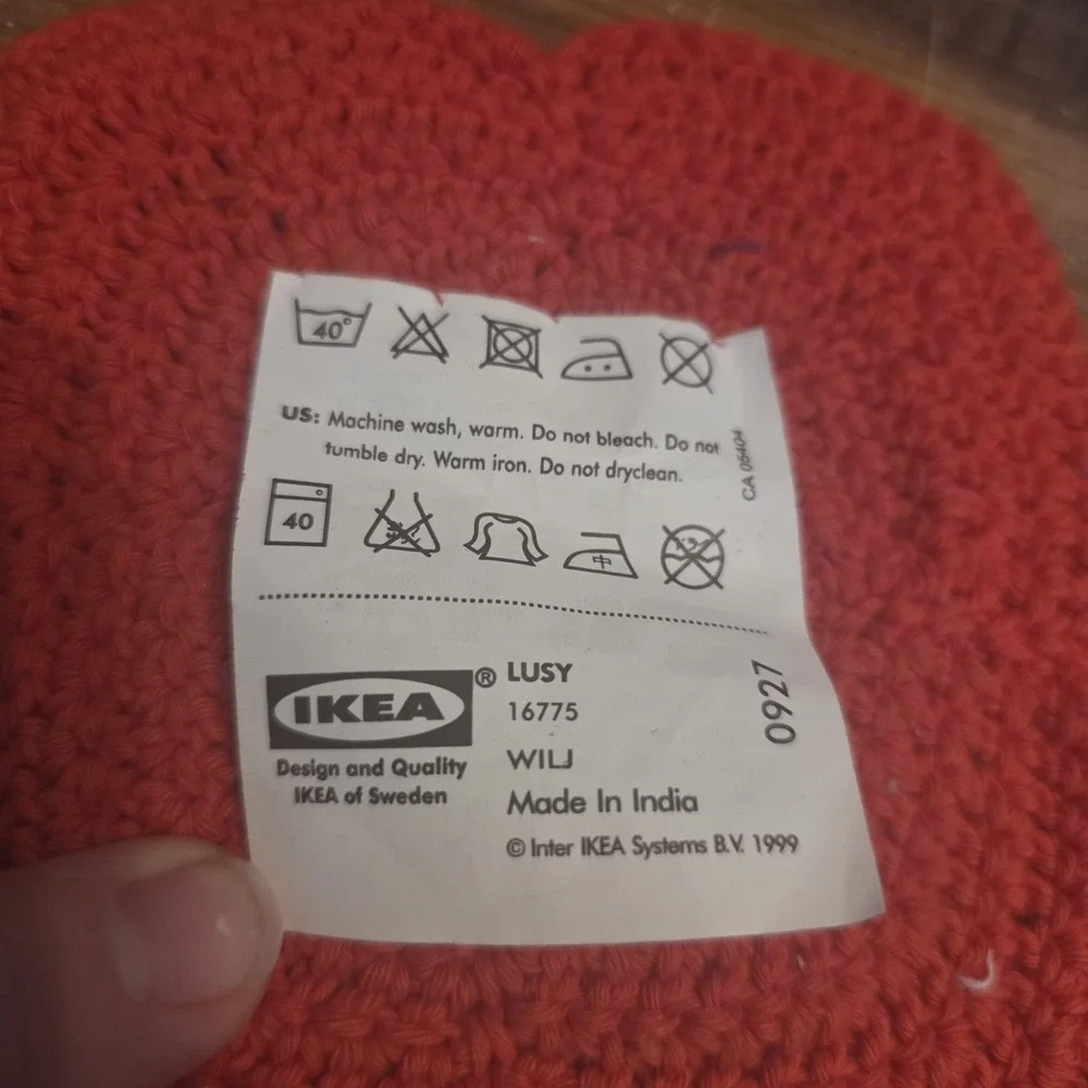 Ikea LUSY Lot of 3 Patches 100%‎ Cotton Sewing Quilting Crafts Crocheted Flowers